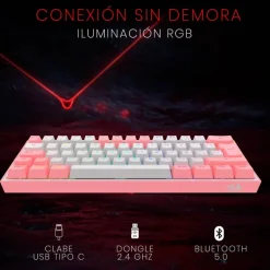 Teclado Redragon Fizz Pro K616 Gaming RGB Switch Red Blanco