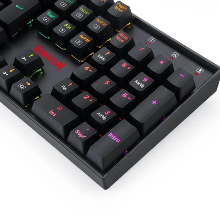 Teclado Redragon Mitra Gaming RGB Red Switch Negro