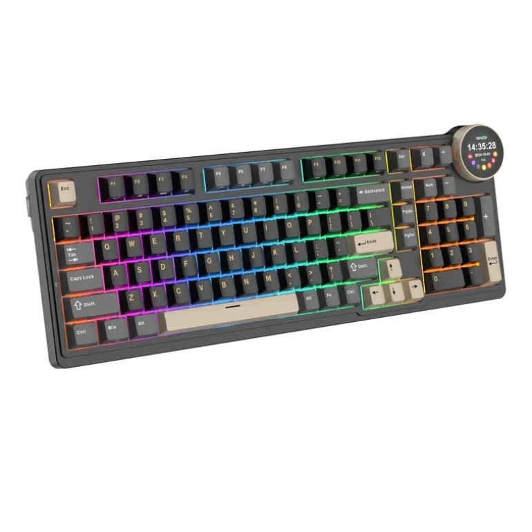 Teclado Royal Kludge RKN99 Tri Mode ISO-ES RGB Hot-Swappable Switch Beige Phantom