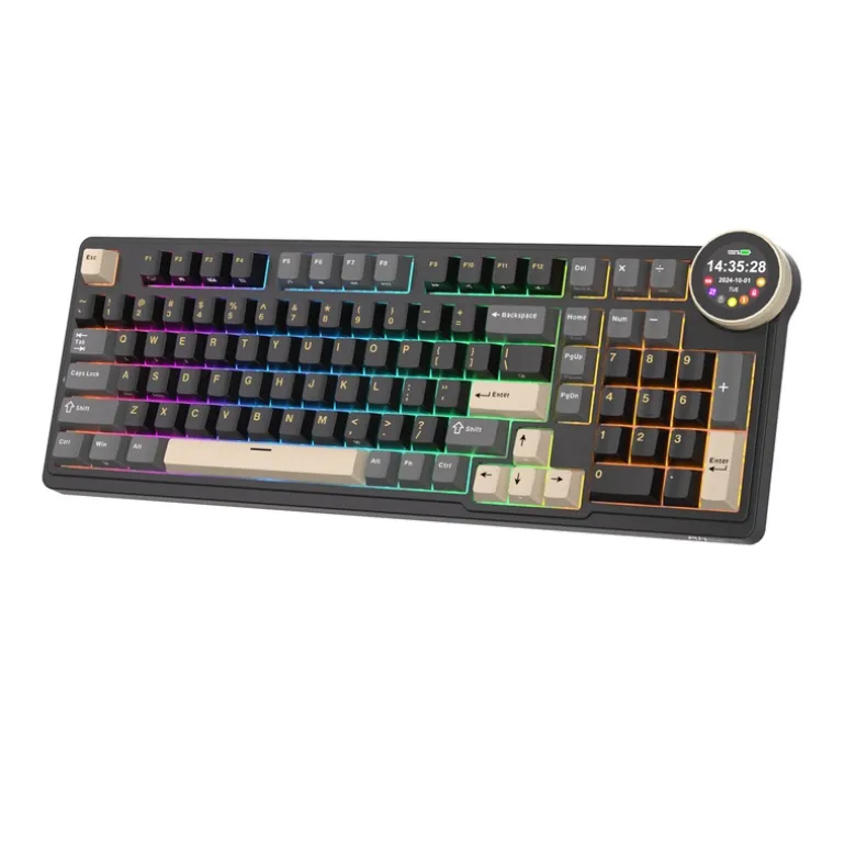 Teclado Royal Kludge RKN99 Tri Mode ISO-ES RGB Hot-Swappable Switch Beige Phantom