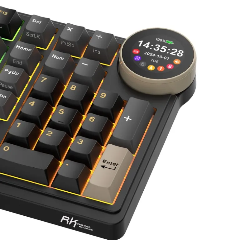 Teclado Royal Kludge RKN99 Tri Mode ISO-ES RGB Hot-Swappable Switch Beige Phantom