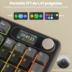 Teclado Royal Kludge RKS98 ISO-ES Tri Mode RGB Switch Chartreuse Phantom
