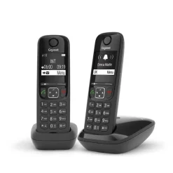Teléfono Fijo Gigaset AS690 DECT Duo Negro