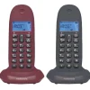 Teléfono Fijo Motorola C1002 LB Duo Gris Granate