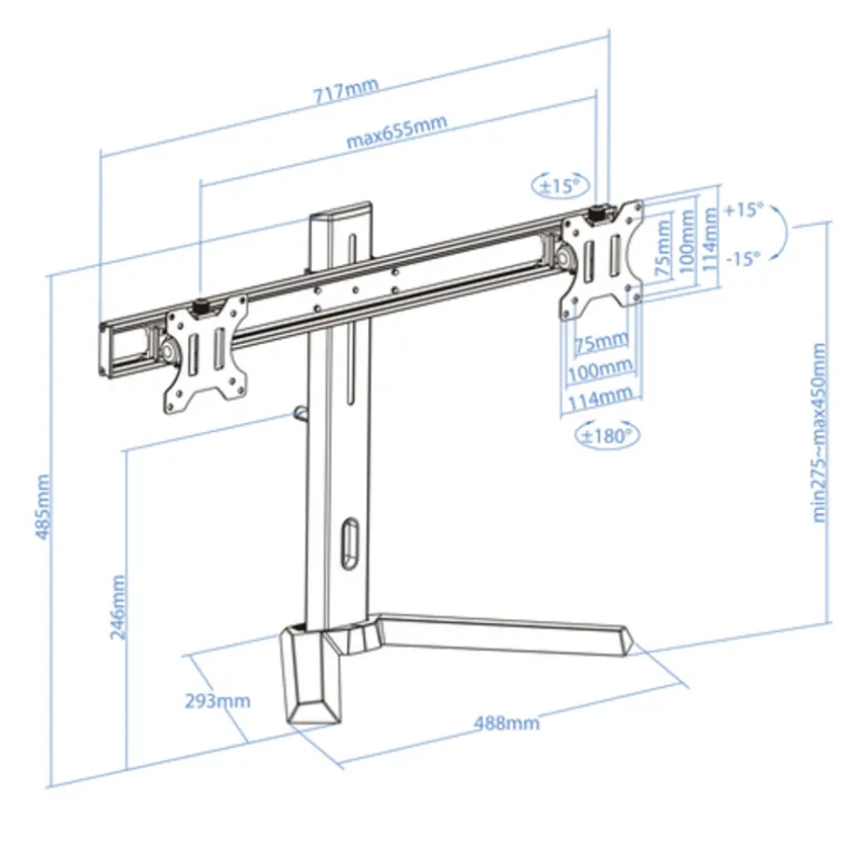 Tooq DB1402TN-B Gaming Para 2 Pantallas 17"-27" VESA - Soporte Mesa