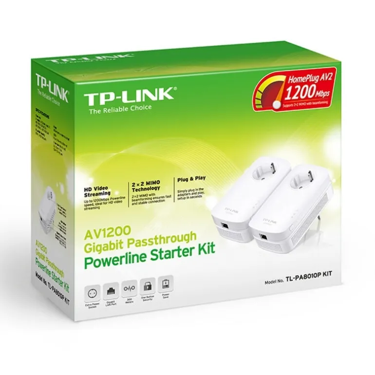 TP-Link PA8010PKIT 1200Mbps Gibabit AC/P - HomePlug