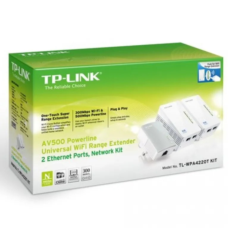 Tp-Link TL-WPA4220T KIT Wi-Fi 3 Pack - HomePlug