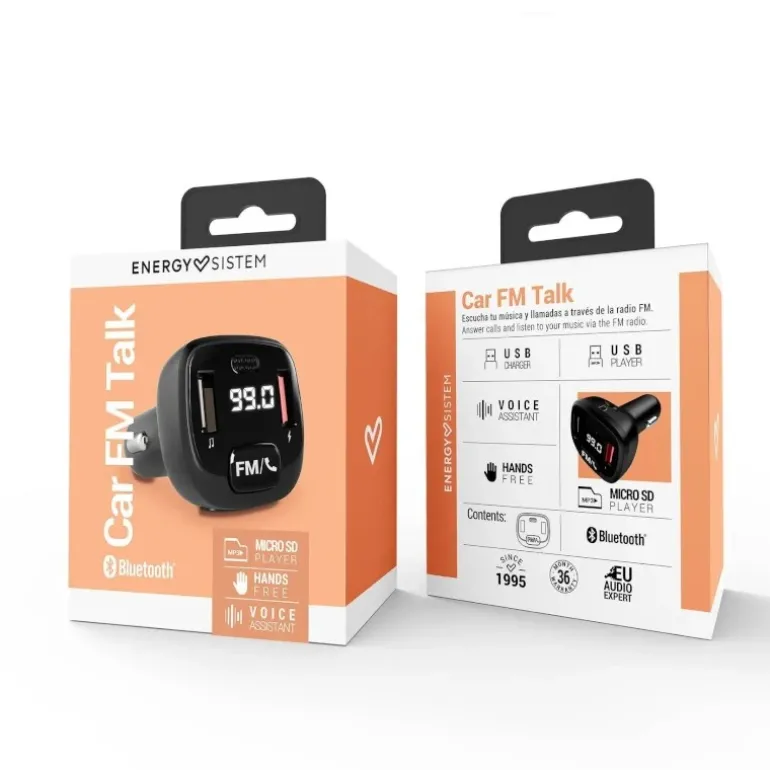 Transmisor FM Energy Sistem Car Bluetooth Negro