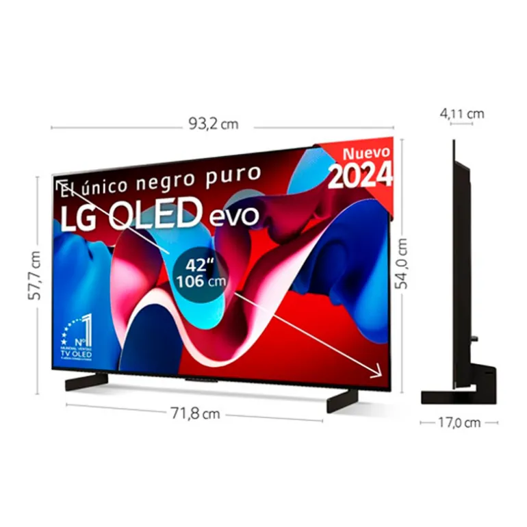 TV/Televisión LG OLED Evo AI C4 42C44LA 42" Smart TV OLED UHD 4K 120Hz HDMI 2.1 HDR