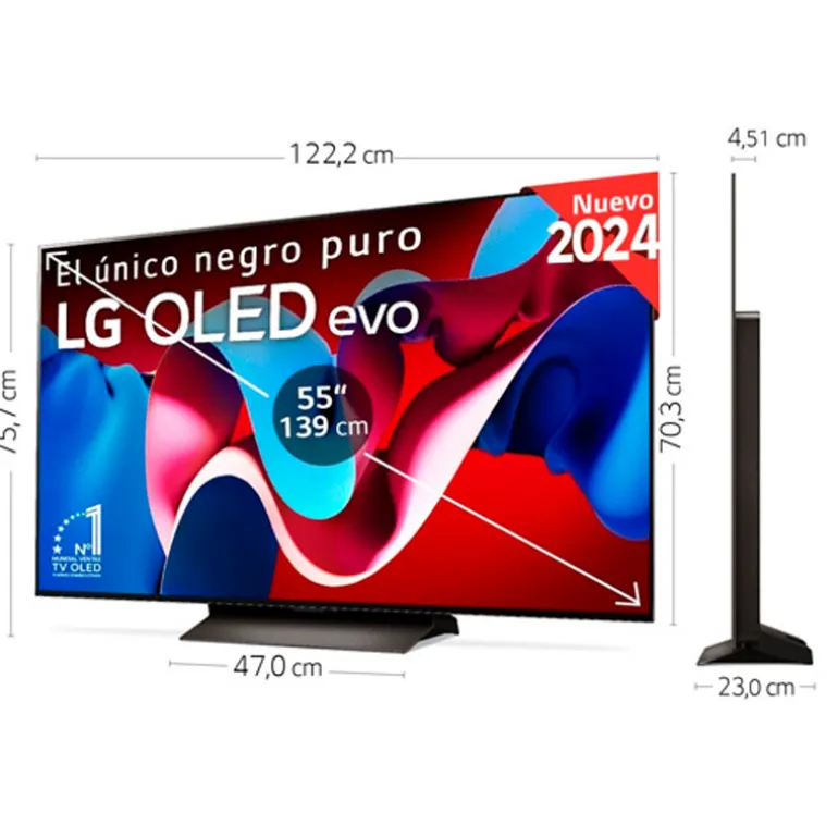TV/Televisión LG OLED Evo AI C4 55C44LA 55" Smart TV OLED UHD 4K 120Hz HDMI 2.1 HDR