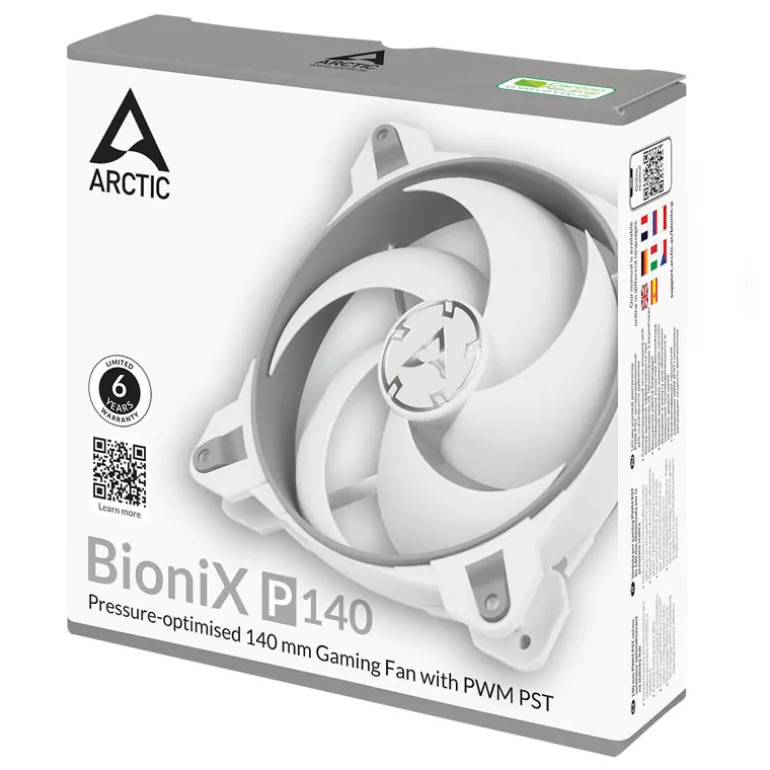 Ventilador Arctic BioniX F140 PWM PST 140mm Blanco Gris