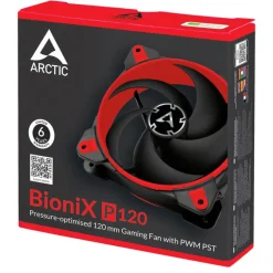 Ventilador Arctic BioniX P120 PWM PST 120mm Negro Rojo