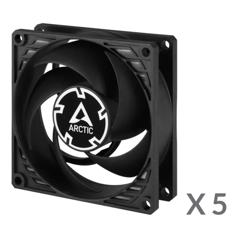 Ventilador Arctic Cooling P8 PWM PST 80mm Pack 5 Uds. Negro