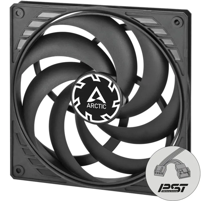 Ventilador Arctic Cooling P14 Slim PWM PST 140mm Negro