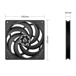 Ventilador Arctic Cooling P14 Slim PWM PST 140mm Negro