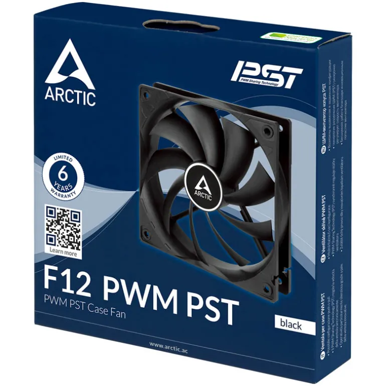 Ventilador Arctic F12 PWM PST 120mm Negro