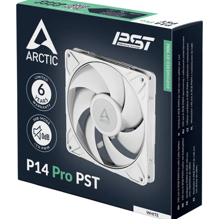 Ventilador Arctic P14 Pro PST 140mm Blanco