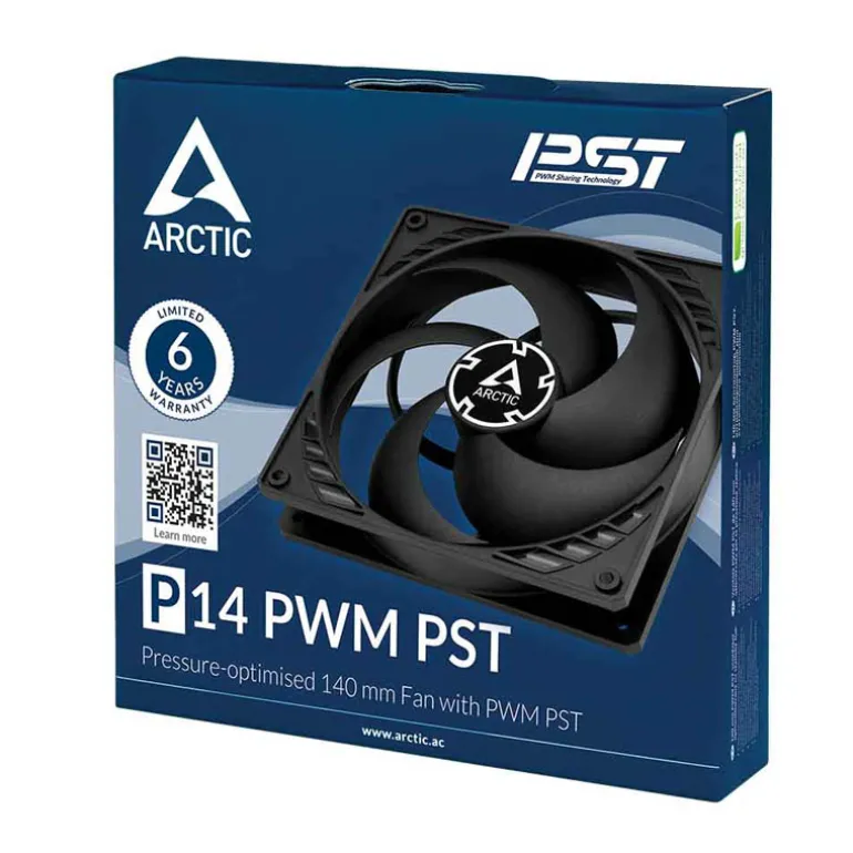 Ventilador Arctic P14 PWM PST 14mm Negro