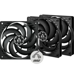 Ventilador Arctic P12 Slim PWM PST 120mm Triple Pack Negro