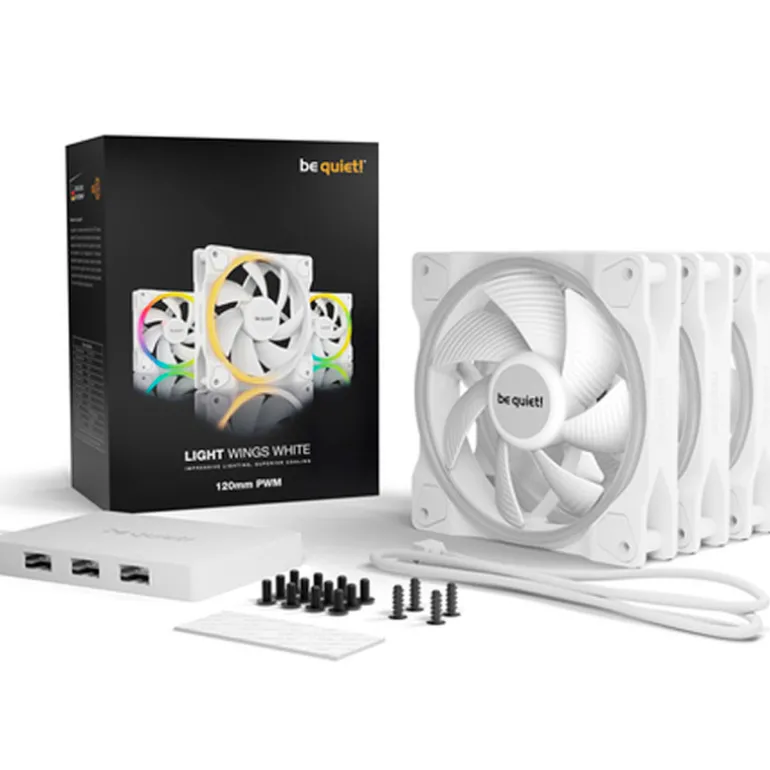 Ventilador be quiet! Light Wings ARGB 120mm Triple Pack Blanco