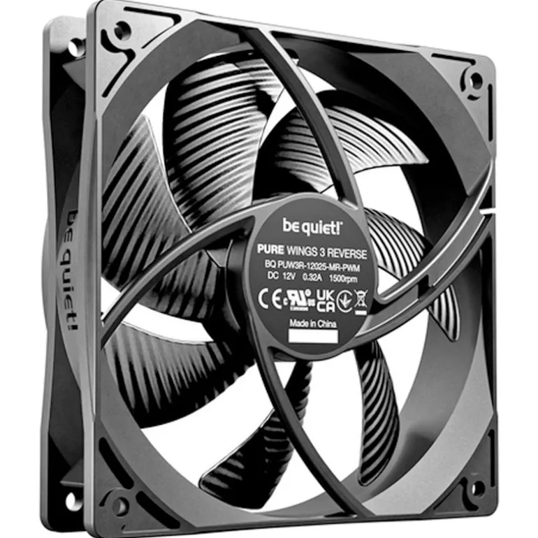 Ventilador be quiet! Pure Wings 3 120mm Reverse Triple Pack Negro