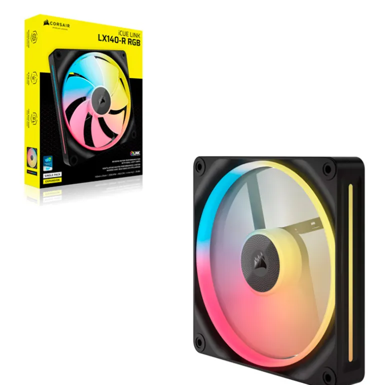 Ventilador Corsair iCUE LINK LX140-R Reverse RGB PWM 140mm Negro