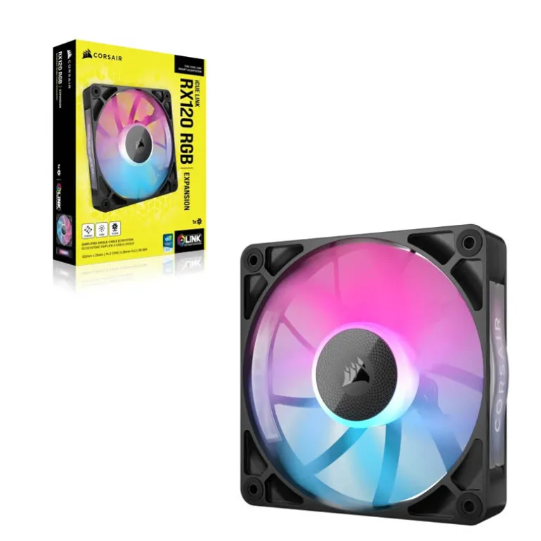 Ventilador Corsair iCUE LINK RX120 RGB 120mm PWM Negro