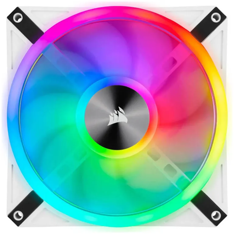 Ventilador Corsair iCUE QL140 RGB PWM Kit Lightning Node Core Dual Fan Blanco 140mm