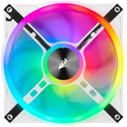 Ventilador Corsair iCUE QL140 RGB PWM Kit Lightning Node Core Dual Fan Blanco 140mm