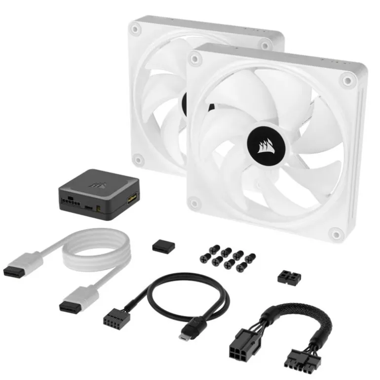 Ventilador Corsair QX140 RGB 140mm Doble Pack Blanco