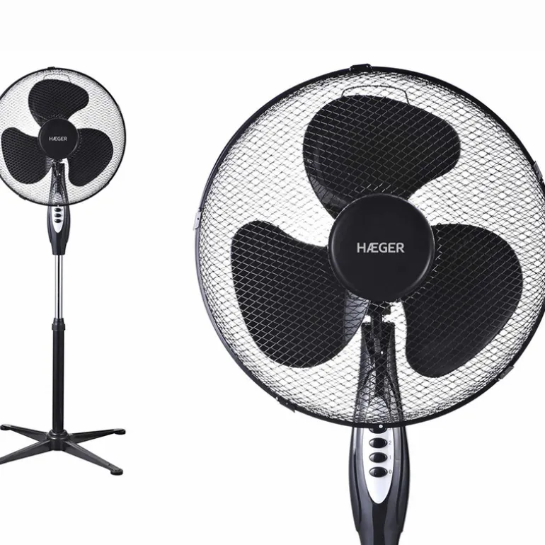 Ventilador de Pie Haeger Cross Wind Negro
