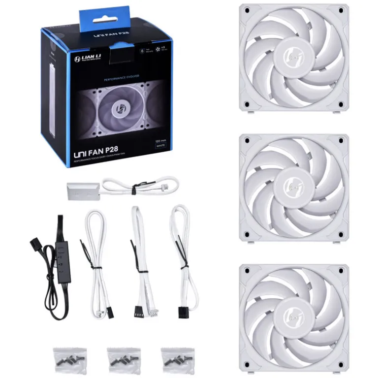 Ventilador Lian Li Uni Fan P28 Triple Pack 120mm Blanco