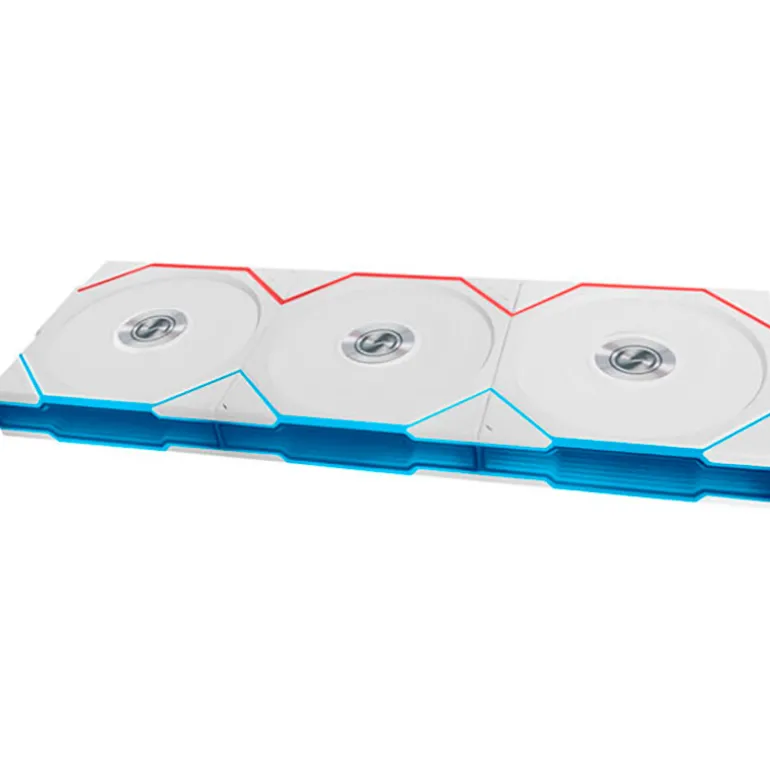 Ventilador Lian Li Uni Fan TL120 Wireless ARGB Reverse Blade 120mm Triple Pack Blanco