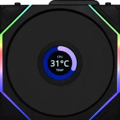 Ventilador Lian Li Uni Fan TL120 Wireless LCD ARGB Reverse Blade 120mm Negro