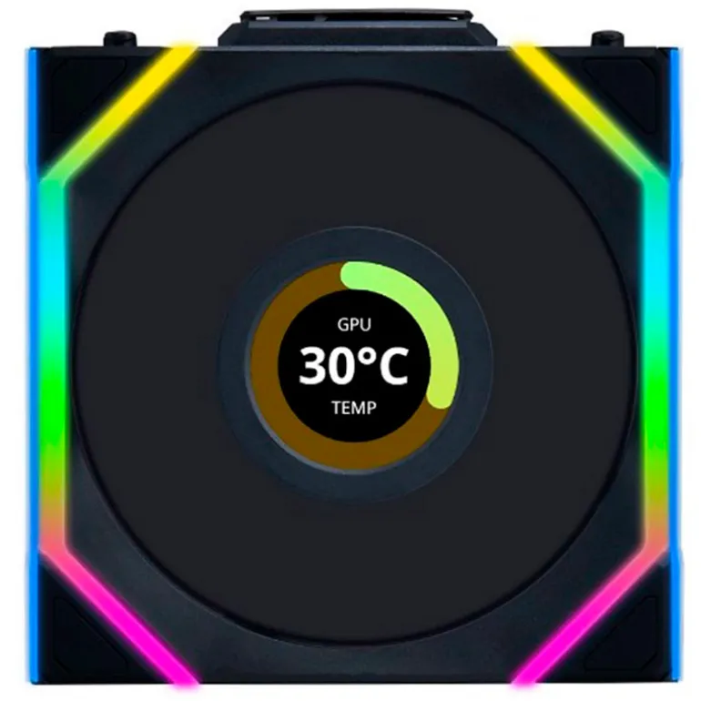 Ventilador Lian Li Uni Fan SL120 Wireless LCD ARGB Reverse Blade 120mm Negro