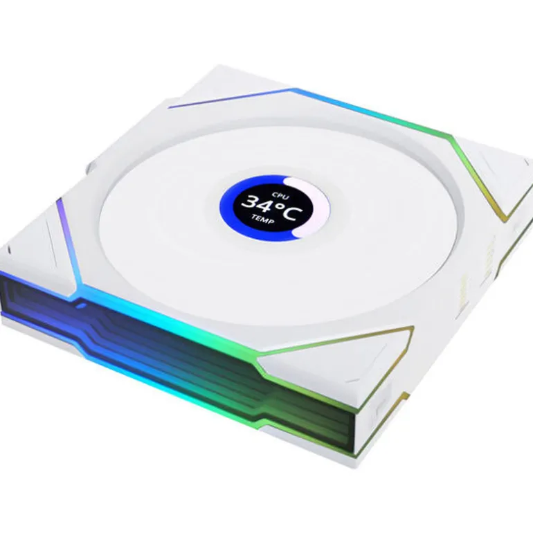 Ventilador Lian Li Uni Fan TL120 Wireless LCD ARGB Reverse Blade 120mm Blanco