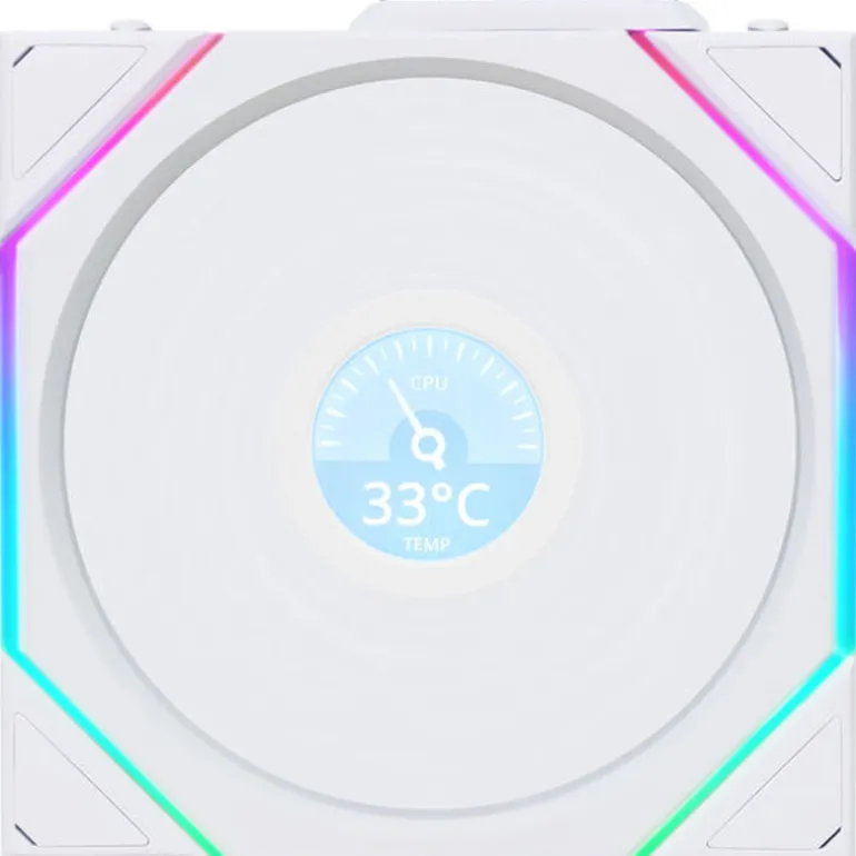 Ventilador Lian Li Uni Fan TL120 Wireless LCD ARGB Reverse Blade 120mm Blanco