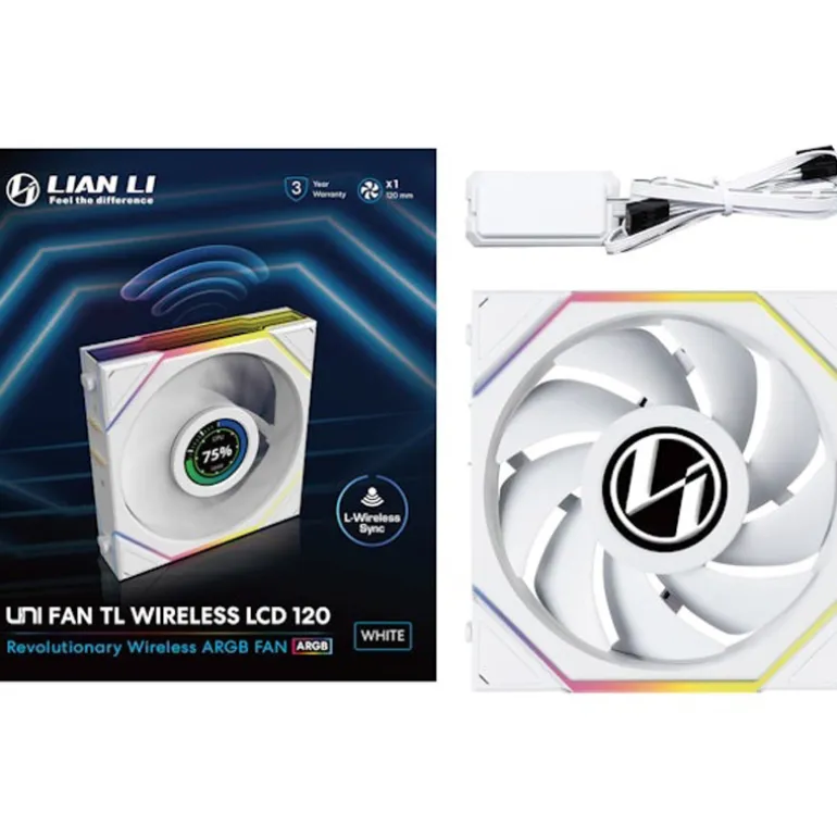 Ventilador Lian Li Uni Fan TL120 Wireless LCD ARGB 120mm Blanco