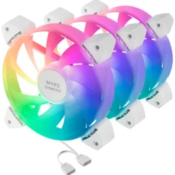 Ventilador Mars Gaming MF-3A ARGB 120mm Triple Pack Blanco