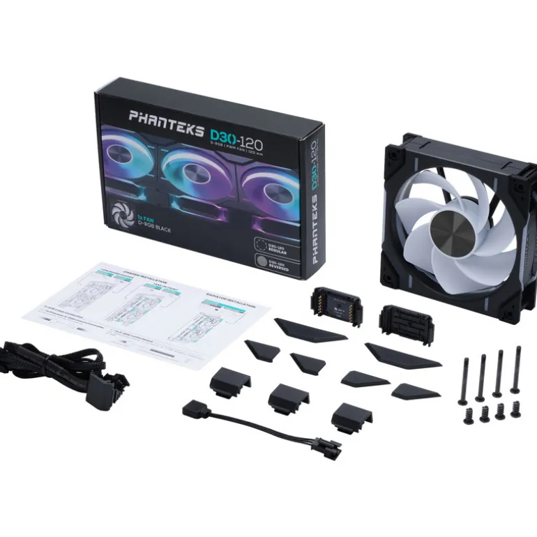 Ventilador Phanteks D30 PWM DRGB Reverse 120mm Negro