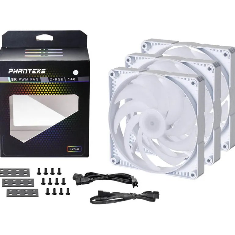 Ventilador Phanteks SK PWM D-RGB Triple Pack 140mm Blanco