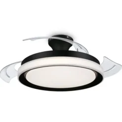 Ventilador Philips Techo Aspas Retráctiles Luz Led Negro