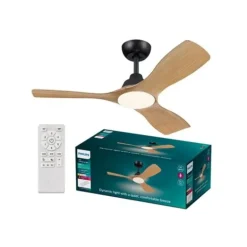 Ventilador Philips Techo Olas Led Negro/Madera