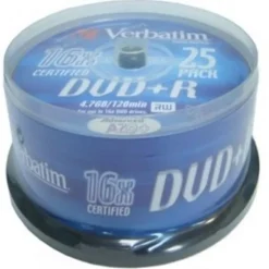 Verbatim DVD+R 4.7Gb 16x Tubo 25 u - DVD