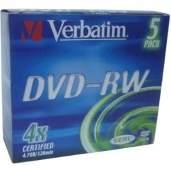 Verbatim 4x 4.7GB Pack 5 unidades - DVD-RW